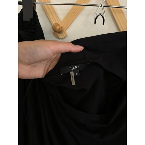 Tart Romper Women's Small Black Shoulder Cut Outs Batwing Sleeves Off Shoulder - Picture 3 of 12